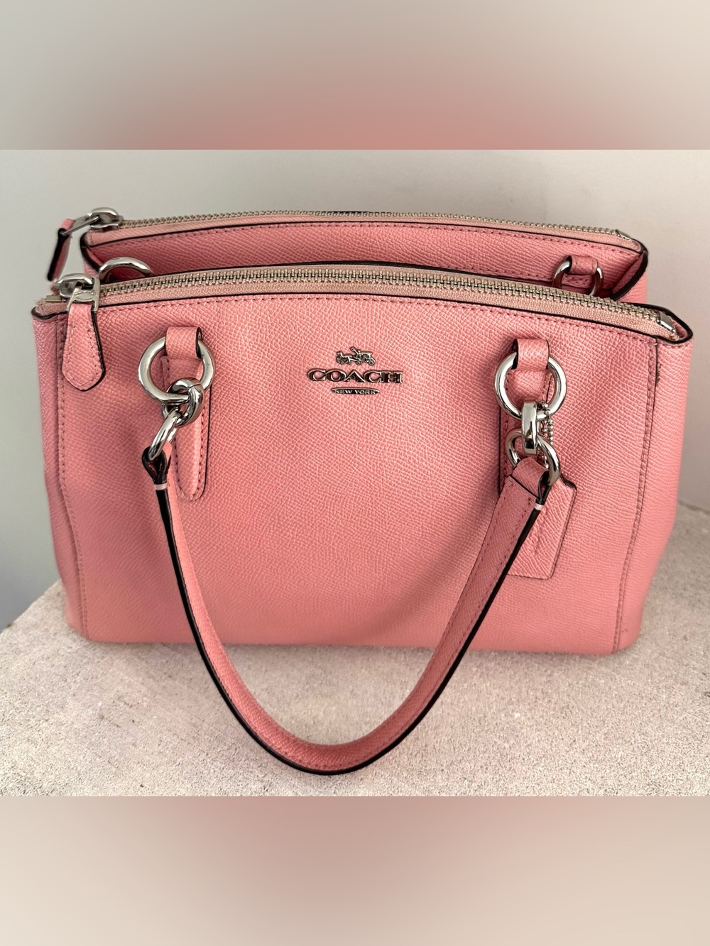 COACH Mini Bennett Pink Leather Satchel 2 Way Bag - Picture 2 of 11